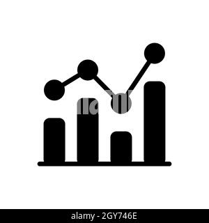 Grafik in modischem Glyphen-Symbol mit Umriss. Finanzzeichen. Graph-Symbol für Ihr Website-Design, Logo, App, UI. Vektorgrafik, EPS10. Stockfoto