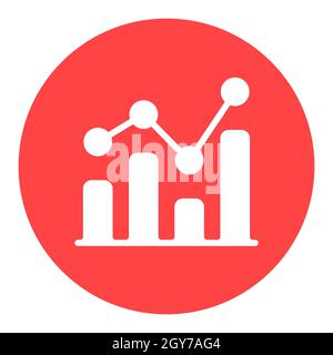 Grafik in trendigen Umriss weißen Glyphen-Symbol. Finanzzeichen. Graph-Symbol für Ihr Website-Design, Logo, App, UI. Vektorgrafik, EPS10. Stockfoto