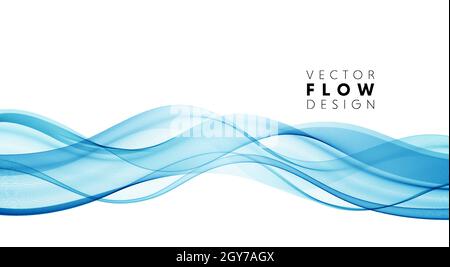 Vektor abstrakt bunt fließende Wellenlinien isoliert auf weißem Hintergrund. Design-Element für Hochzeitseinladung, Grußkarte Stock Vektor