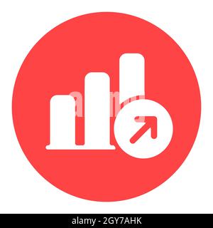 Wachstumsdiagramm umreißt weißes Glyphensymbol. Finanzzeichen. Graph-Symbol für Ihr Website-Design, Logo, App, UI. Vektorgrafik, EPS10. Stockfoto