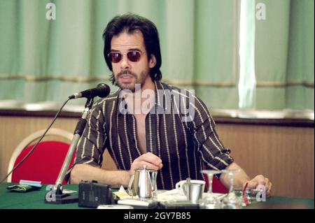 Arezzo Italien 2001-07-08: Nick Cave während der Pressekonferenz beim Arezzo Wave Festival Stockfoto