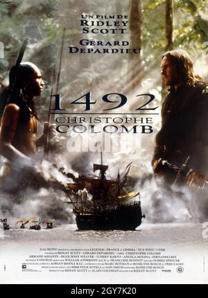 1492: Eroberung des Paradieses Jahr : 1992 Frankreich / Spanien Regie: Ridley Scott Gérard Depardieu Französisches Plakat Stockfoto