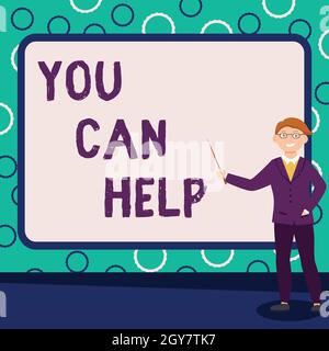 Inspiration showing sign you can Help, Word written on Do something official or Concurted Achieve aim with Problem Abstract Professor Giving Lectures, Stockfoto