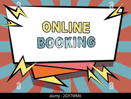 Schreiben Anzeigetext Online-Buchung, Business-Übersicht ermöglicht es Verbrauchern, für Aktivitäten über die Website reservieren Abstract Display Urgent Mess Stockfoto