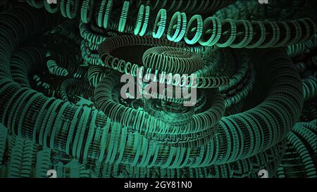 3d-Illustration - unendlicher Zoom in abstrakten digitalen cg-Hintergrund Stockfoto