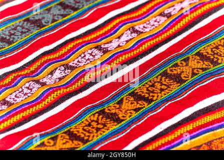 Bunten peruanischen Teppich Hintergrund Stockfoto