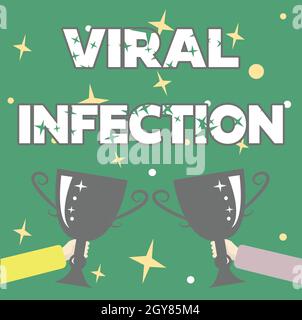 Text zeigt Inspiration Virusinfektion, Internetkonzept spezifischer Angriff der Zellen durch die Reproduktion des schädlichen Virus Abstract Victory Reward Stockfoto
