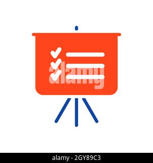 Statistiken im Trainingsboard umreißen Glyphen-Symbol. Planungsschild. Unternehmen. Graph-Symbol für Ihr Website-Design, Logo, App, UI. Vektorgrafik, E Stockfoto