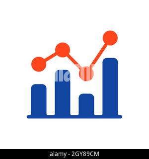 Grafik in modischem Glyphen-Symbol mit Umriss. Finanzzeichen. Graph-Symbol für Ihr Website-Design, Logo, App, UI. Vektorgrafik, EPS10. Stockfoto