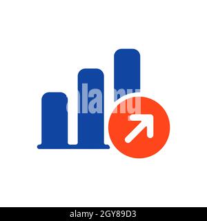 Wachstumsdiagramm umreißt das Glyphensymbol. Finanzzeichen. Graph-Symbol für Ihr Website-Design, Logo, App, UI. Vektorgrafik, EPS10. Stockfoto