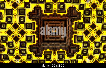 Abstraktes Quadrat Rechtecke Bewegungstechnologie Hintergrund, 3d-Rendering. Stockfoto