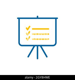 Symbol für die Gliederung der Statistiken im Schulungsboard. Planungsschild. Unternehmen. Graph Symbol für Ihre Website-Design, Logo, App, UI. Vektorgrafik, EPS10. Stockfoto