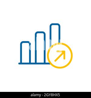 Symbol für den Umriss des Wachstumsdiagramms. Finanzzeichen. Graph Symbol für Ihre Website-Design, Logo, App, UI. Vektorgrafik, EPS10. Stockfoto