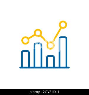 Grafik in trendigen Umrisssymbol. Finanzzeichen. Graph Symbol für Ihre Website-Design, Logo, App, UI. Vektorgrafik, EPS10. Stockfoto