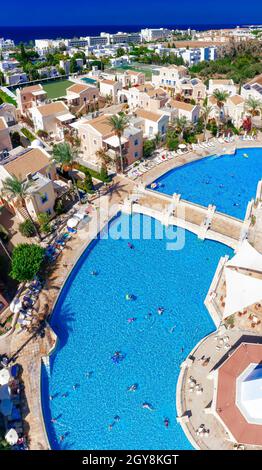 Touristenort in Geroskipou, einer Küstenstadt auf Zypern. Paphos District Stockfoto