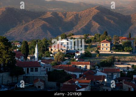 Blick auf das Dorf Pano Lefkara, Zypern Stockfoto