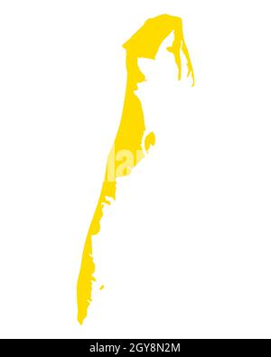 Karte von Hiddensee Stockfoto