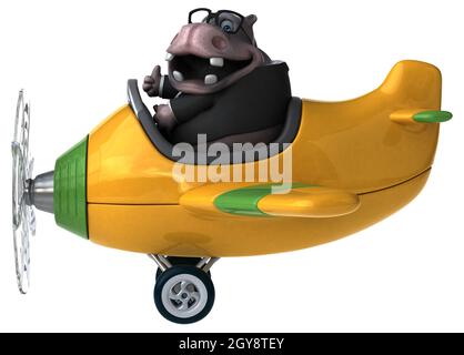 Fun Hippo - 3D-Darstellung Stockfoto