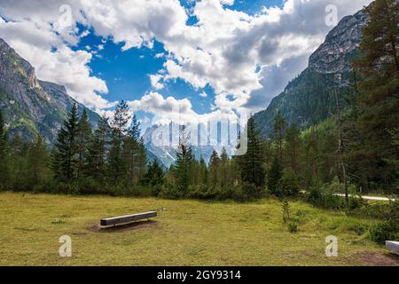 Monte Cristallo, Val di Landro, Sextner Dolomiten bei Cortina d'Ampezzo, Venetien und Trentino-Südtirol, Italien, Europa. Stockfoto