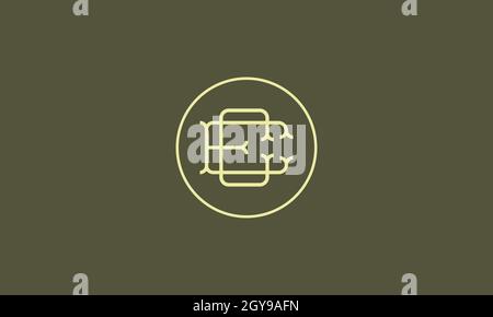 BUCHSTABEN EC-LOGO-DESIGN MIT NEGATIVEM PLATZEFFEKT FÜR DIE ILLUSTRATION Stock Vektor