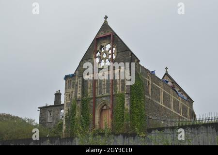 Skibbereen, West Cork, Irland. Oktober 2021. Ein Jahr ist vergangen, seit das Kloster der Barmherzigkeit in Skibbereen niedergebrannt ist. Kredit: Karlis Dzjamko/Alamy Live Nachrichten Stockfoto