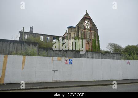 Skibbereen, West Cork, Irland. Oktober 2021. Ein Jahr ist vergangen, seit das Kloster der Barmherzigkeit in Skibbereen niedergebrannt ist. Kredit: Karlis Dzjamko/Alamy Live Nachrichten Stockfoto