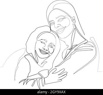 Lächelnde Mutter und Tochter Stock Vektor