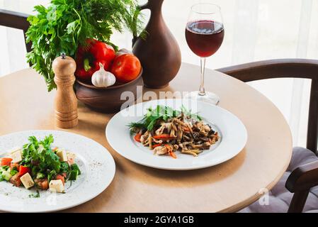 georgische nationale Küche. Menü. georgische Küche Restaurant. Stockfoto