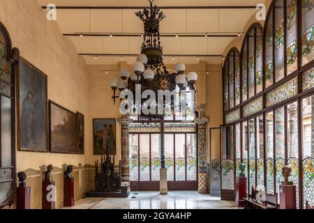 Barcelona, Spanien-27. September 2021: Saal des Palau de la Música Catalana in Barcelona, Katalonien, Spanien Stockfoto