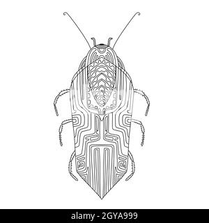 Schönes Modell für Druckdesign. Isolierter Hintergrund. Niedliche Insekten Vektor-Illustration. Vektor isolierte Umrissfarbe Zeichnung. Insektencharakter. Stockfoto