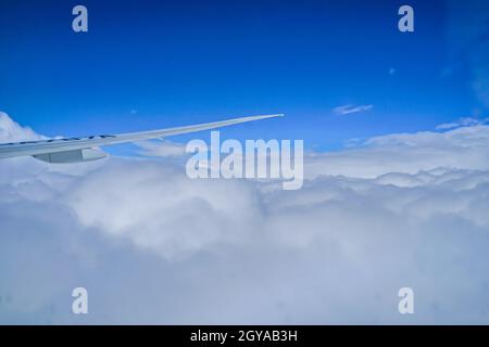 Landschaft aus dem Flugzeug. Drehort: New York, Manhattan Stockfoto