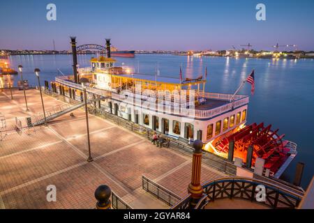 New Orleans Raddampfer in Mississippi River in New Orleans, Lousiana Stockfoto