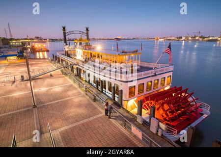 New Orleans Raddampfer in Mississippi River in New Orleans, Lousiana Stockfoto