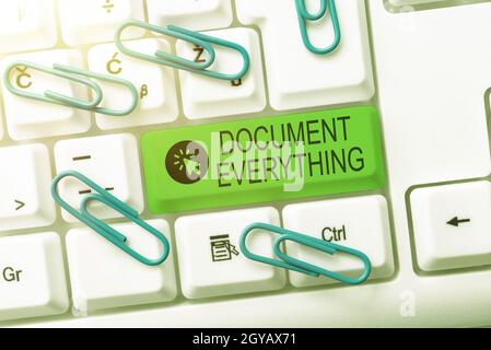 Konzeptuelle Bildunterschrift Dokumentieren Sie alles, konzeptuelle Foto-Computerdatei, die Text enthält, den Sie geschrieben haben Eingabe schwieriger Programm-Codes, Writin Stockfoto