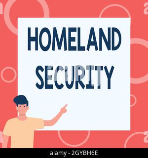 Schreiben Anzeige Text Homeland Security, Konzeptfoto Bundesagentur entwickelt, um die USA vor Bedrohungen zu schützen Gentleman Drawing Standing Poin Stockfoto