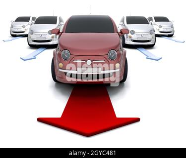 Ein Auto den Weg Stockfoto