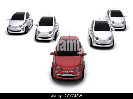 Ein Auto, die wegweisend für andere Stockfoto