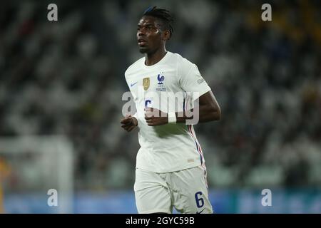 Turin, Italien. Oktober 2021. Turin, Italien - 07.10.2021: PAUL POGBA (FRA) beim Halbfinale des Fußballspiels der UEFA Nations League Belgien gegen Frankreich im Allianz Arena Stadion in Turin am 07.oktober 2021 in Aktion. Kredit: Unabhängige Fotoagentur/Alamy Live Nachrichten Stockfoto