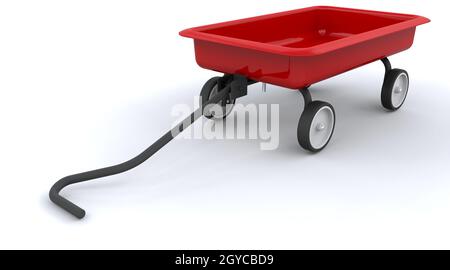 3D Render Ofa Childs Spielzeug roten Wagen Stockfoto