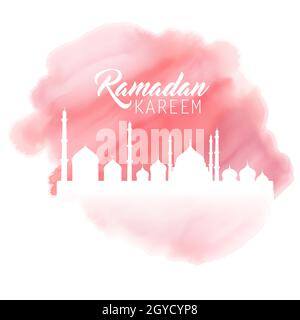 Ramadan Hintergrund mit einem Aquarell Wirkung Stockfoto