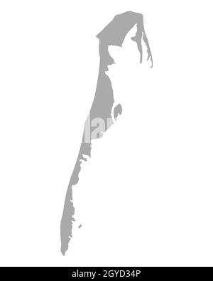 Karte von Hiddensee Stockfoto