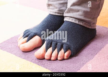 Bunion, Hallux valgus. Trennsocken. Stockfoto