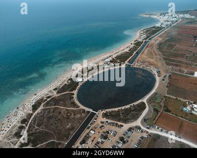 Ein fantastischer Strand in apulien: maldive del salento Stockfoto