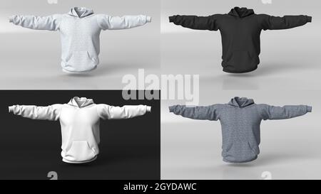 3d realistisches Rendering von Herren Jumper Clean leere Schablone, Modell für Design, Logo Stockfoto