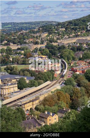 Dampfzüge in Bath Stockfoto