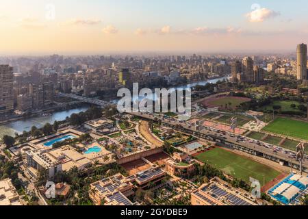Gezira Insel im Zentrum von Kairo und dem Nil, Ägypten. Stockfoto