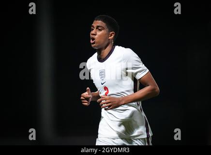 London, Großbritannien. Oktober 2021. Cody Drameh (Leeds United) von England U20 während des Internationalen Spiels zwischen England U20 und Italien U20 im Technique Stadium, Chesterfield am 7. Oktober 2021. Foto von Andy Rowland. Quelle: Prime Media Images/Alamy Live News Stockfoto