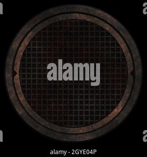 3D-Rendering einer alten grunge-Bullauge-Textur Stockfoto