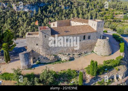 Schloss in Sant Marti Sarroca Katalonien Spanien Stockfoto