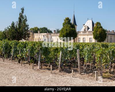 Margaux, Frankreich - 11. September 2018: Chateau Marojallia in Margaux, für die Herstellung von ausgezeichneten Weine bekannt. Bordeaux Region, Frankreich Stockfoto